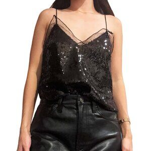 NWOT Forever 21 Sequin Black Tank Top Size Small